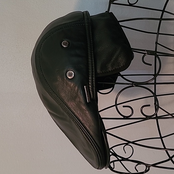 Lethmik Black Leather Flat Cap Newsboy Gatsby Earflap Hat Mens XXL Preppy Winter - Picture 3 of 11